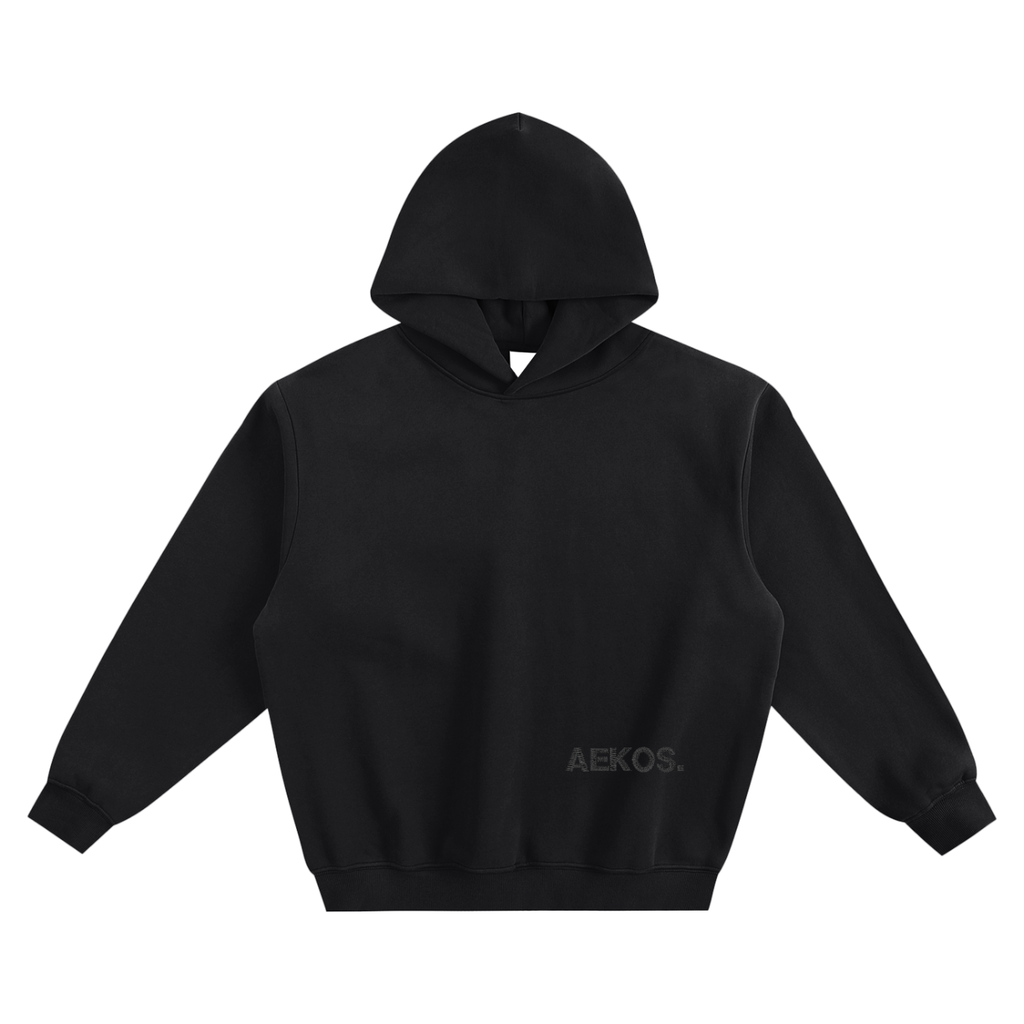EMBROIDERED BLACK ON BLACK HOODIE
