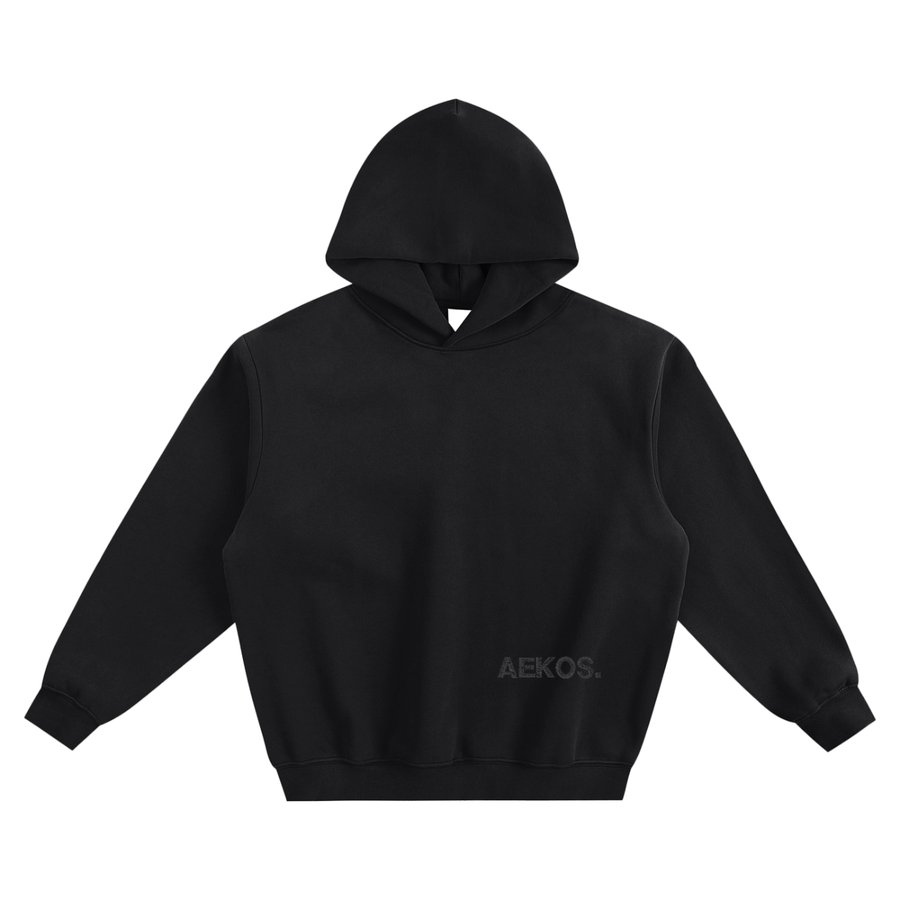 EMBROIDERED BLACK ON BLACK HOODIE