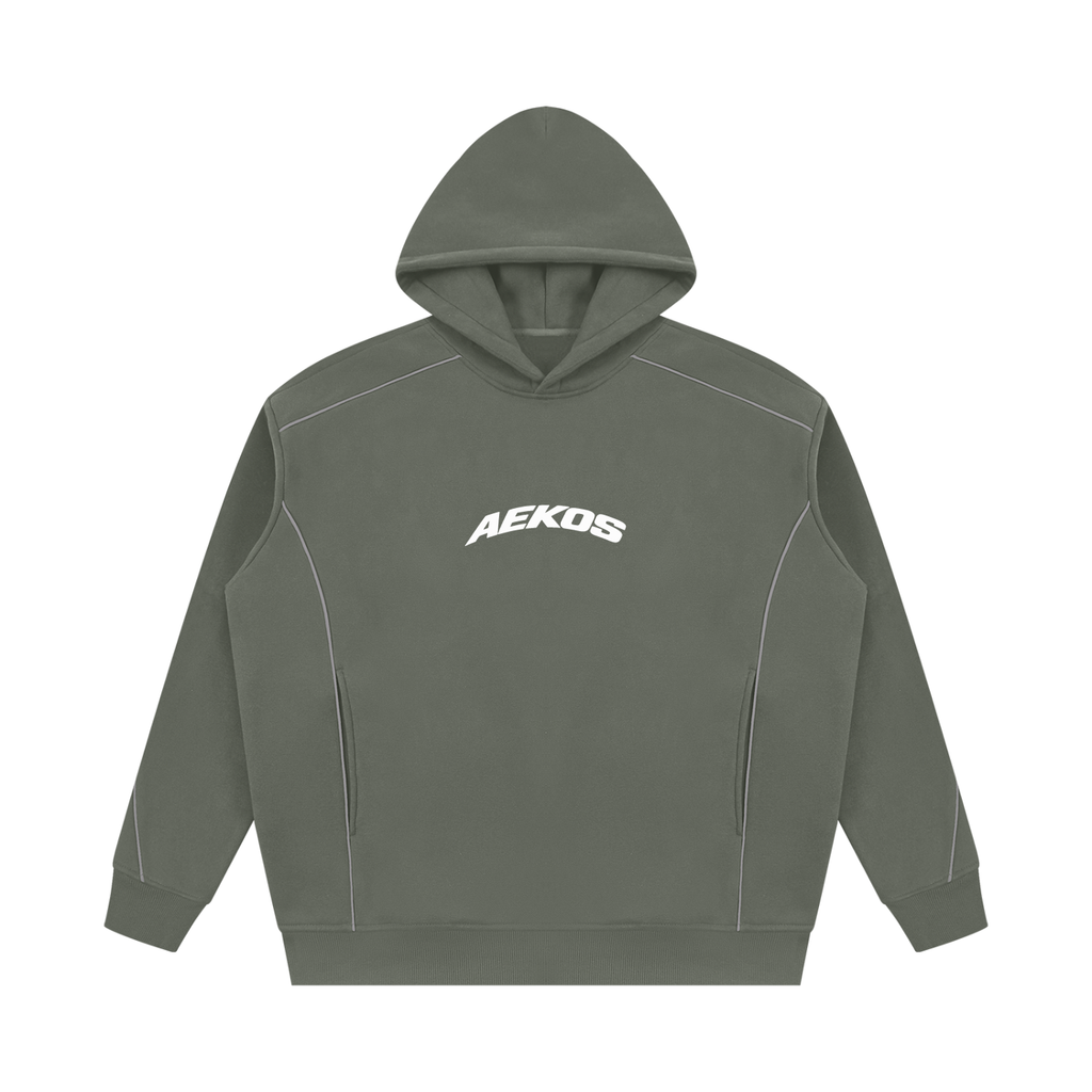 UNISEX OVERSIZED PIPING FLEECE HOODIE
