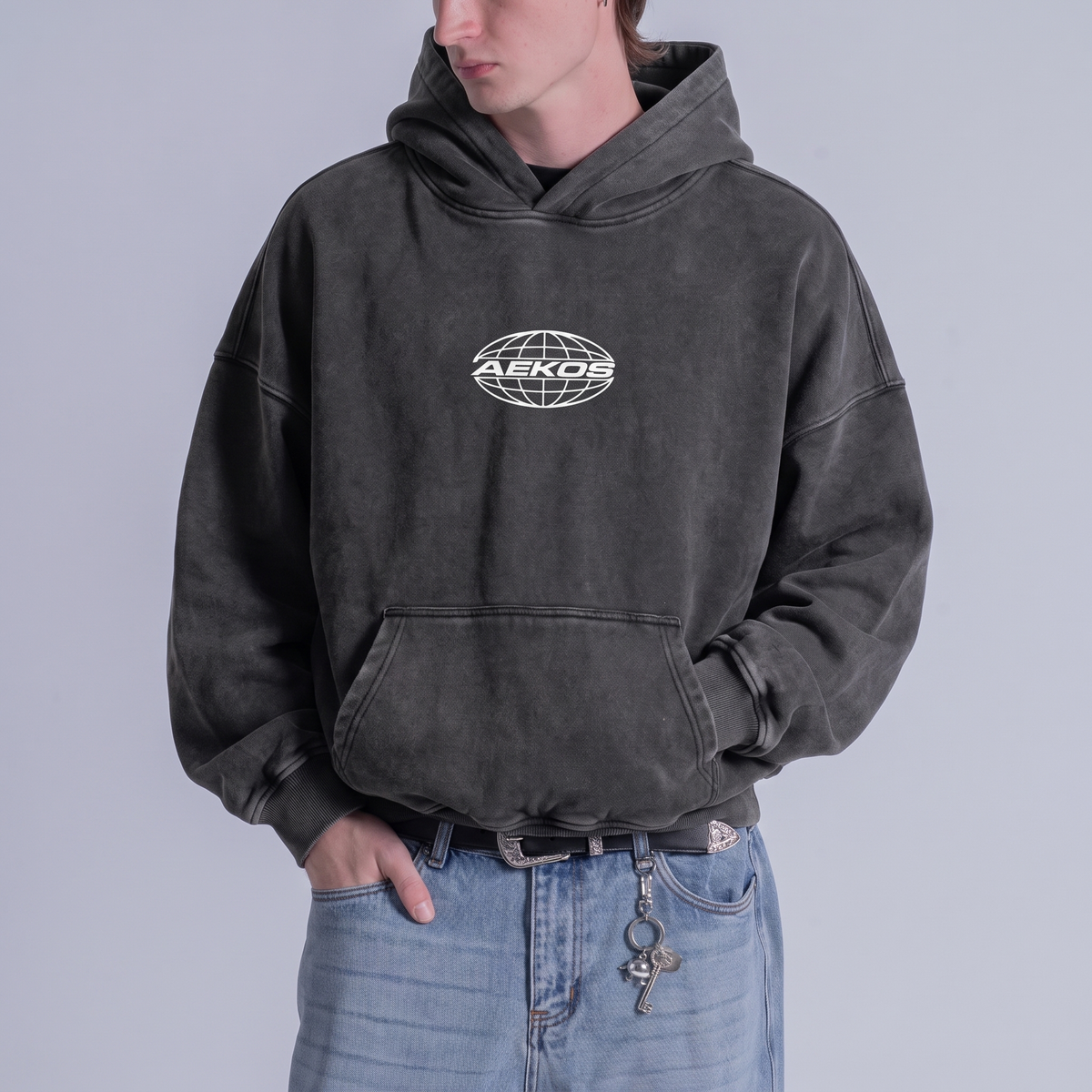 Snow Wash Fleece Oversize Hoodie