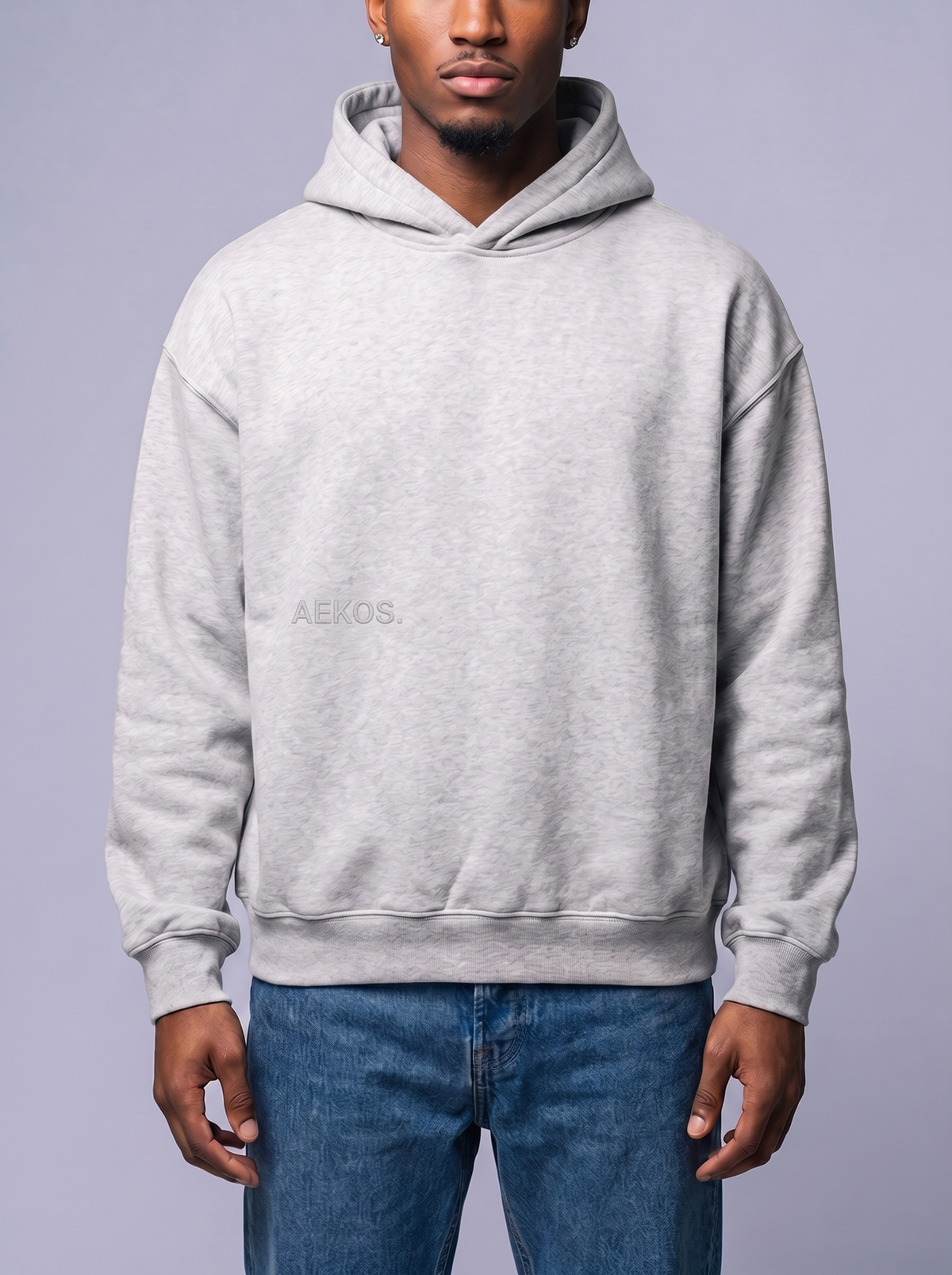 EMBROIDERED GREY ON GREY HOODIE